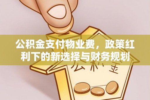 久治公积金支付物业费，政策红利下的新选择与财务规划