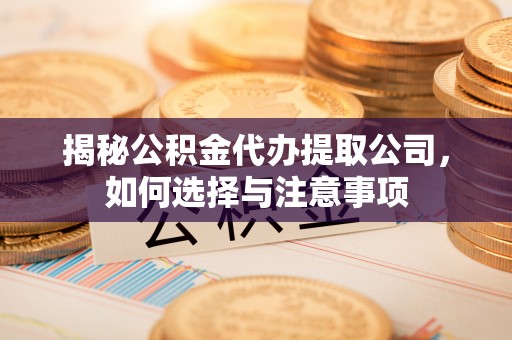 久治揭秘公积金代办提取公司，如何选择与注意事项